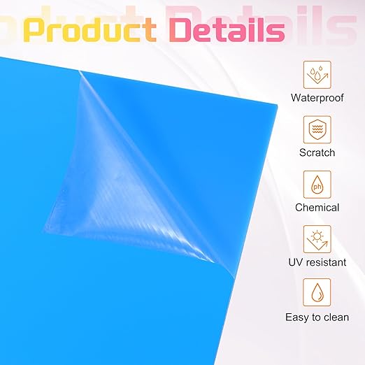 uxcell 4Pcs Acrylic Sheets 12x8 Inch Acrylic Panel 1/8 Inch-3mm Plastic Board for Picture Frames Sign Holders DIY Display Projects Craft, Blue