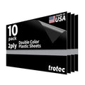 Trotec TroLase Lights | 24"x12"x1/250"(0.1mm thick) | Adhesive-Backed Flexible Laser Engraving Sheet/Film for Decal & Label | Double Color Plastic Sheet for Engraving | Black/Silver | 10pcs