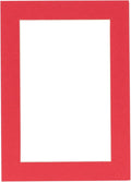 8.5x11 Mat Bevel Cut for 7x9 Photos - Acid Free Cardinal Red Precut Matboard With Backing Board and Crystal Clear, Self Seal Photo Mat Bag - For Pictures, Photos, Framing - 4-ply Thickness