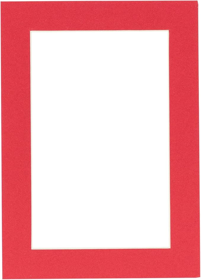 8.5x11 Mat Bevel Cut for 7x9 Photos - Acid Free Cardinal Red Precut Matboard With Backing Board and Crystal Clear, Self Seal Photo Mat Bag - For Pictures, Photos, Framing - 4-ply Thickness
