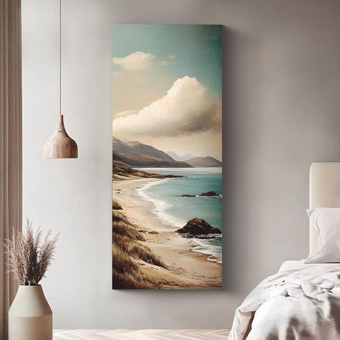 PHOENIX 12x36 Inch 3 Pack Gallery Canvas - 1.5 in Thick Extra Large Skinny Canvases for Painting - Deep Edge 100% Cotton 11 Oz. Gesso Primed White Blank Professional Canvas Oil & Acrylic Paints