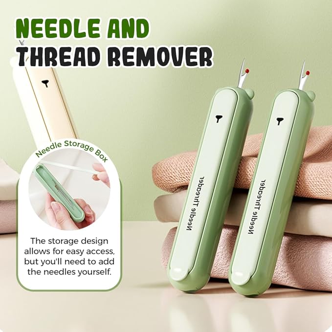 2 in 1 Needle Threader and Seam Ripper, 2025 New Automatic Threader for Hand Sewing, Storable Sewing Needles, Essential for Sewing Lover (Yellow)