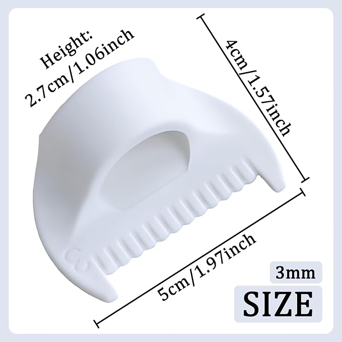 2 PCS 3mm Edge Lock Seam Guide, Mini Sewing Finger Ruler for Hand Sewing, DIY Sewing Kit Tool, Sewing Needle Gauge Measuring Guide, White