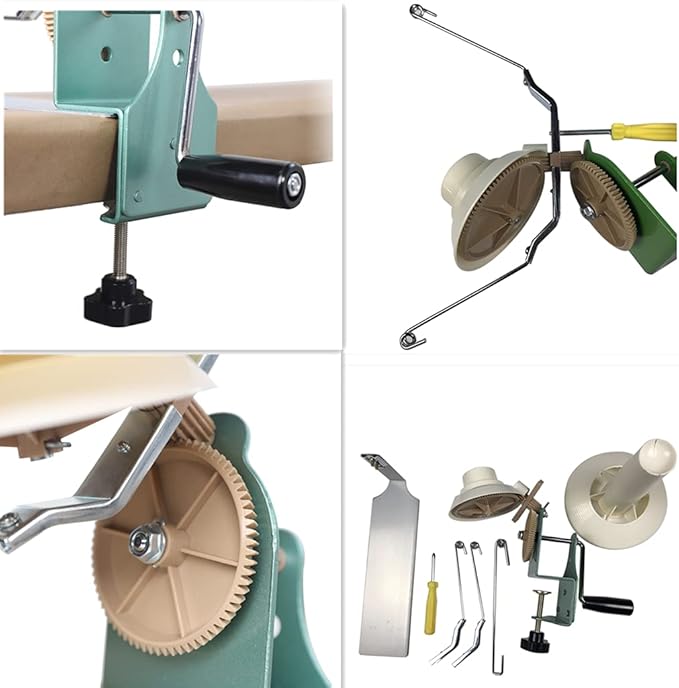 Yarn Ball Winder 18oz Large Swift Yarn Fiber Wool String Ball Winder, Tabletop Clamp Up to 2'', Hand Operated Center Pull Yarn Ball Winder
