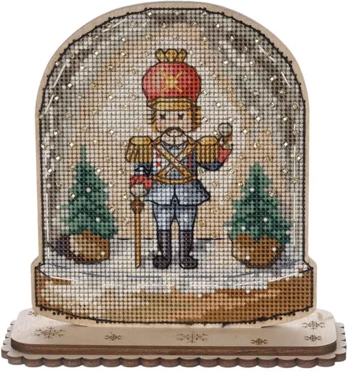 Wizardi Christmas Soldier Cross-Stitch kit on Wood FLW-048 Wonderland Crafts