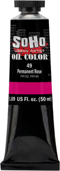 Soho Urban Artist Oil Paint - Permanent Rose, 50 ml Tube - Best Valued Oil Colors for Painting, Excellent Pigment Load