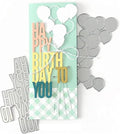 Mvchifay Cutting Dies for Card Making Metal Die-Cuts Scrapbooking Tool Hollow Frame DIY Craft Punch Template Embossing for Paper Album Decor (Happy Birthday Ballon-4.7x5.7in)
