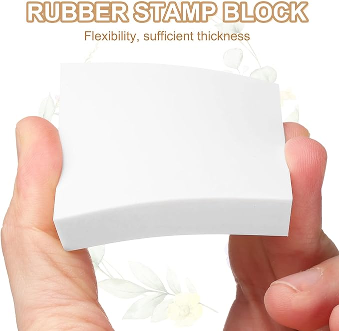 PATIKIL 4Pcs 2X2" Rubber Carving Blocks, Soft Linoleum Art Carving Block Square Crafts Stamp Making for Printmaking Stamps Carving Supplies, White