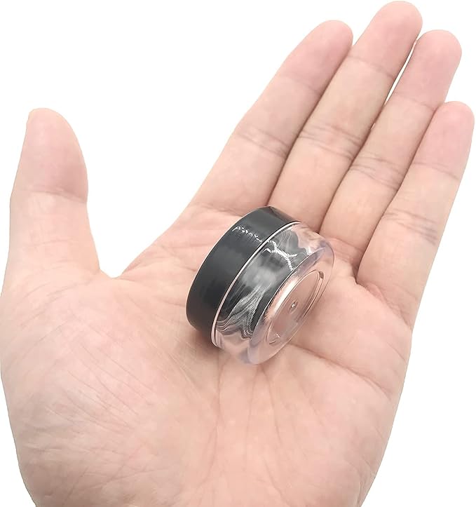 30 Pcs Sample Containers, 10 Gram Mini Sample Jars for Cosmetic, Eye shadow, Black Lid