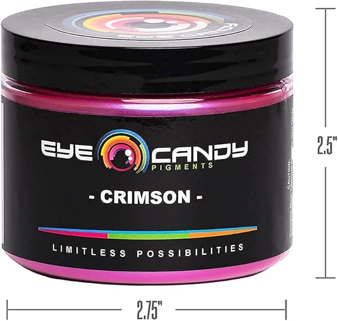 Eye Candy Pigments Premium Red Mica Powder - Crimson (50gr) - for Epoxy, Resin, Soap, Paint, Woodworking, Acrylic Pouring, Bath Bombs, Fishing Lures - DIY Arts and Crafts Additive