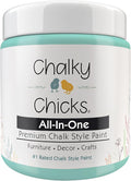 Chalky Chicks All-in-One Chalk Paint for Furniture or Cabinet - 8 Fl Oz - Matte Finish Riptide (Green Blue) for Metal, Wood Furniture Paint - No Sanding All-in-One for Home Decor & Crafts, USA Made
