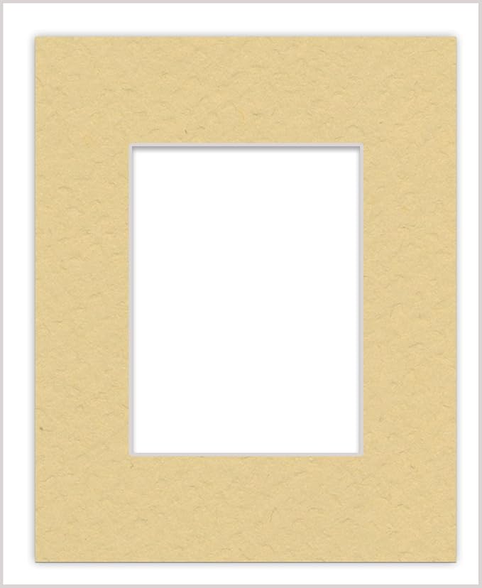 Poster Palooza 8.5x11 Mat Bevel Cut for 7x9 Photos - Acid Free Marzipan Beige Precut Matboard - For Pictures, Photos, Framing - 4-ply Thickness