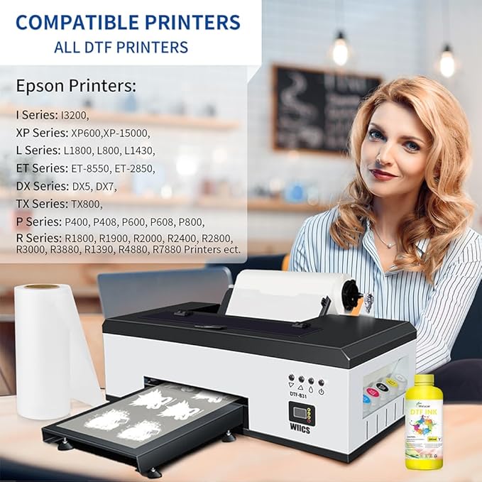 DTF Ink Yellow 500ml - Premium Heat Transfer Ink Conversion Kit Refill for L1800, I3200, R1390, XP600, R2400, L800, 1430, P400, P800, R2000, XP-15000 Printers, for DTF Film