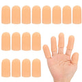 PATIKIL Gel Finger Cots 1.6"x0.79", 20 Pcs Silicone Finger Protector Support Finger Sleeve Cushions Thumb Protector Covers Fingertip Caps Gloves for Finger Cracking, Beige