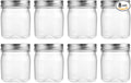 novelinks 8 oz Clear Plastic Jars with Screw-On Lids - BPA-Free Refillable Storage Containers for Slime, Spices, Crafts, Kitchen & Home Organization (8 Pack,Silver)