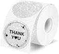 2" Holographic Thermal Label Stickers, Round Direct Thermal Label Stickers, Glitter Thermal Printer Sticker Labels for Gift Wrapping, Self-Adhesive Custom Logo Design- Glitter Silver