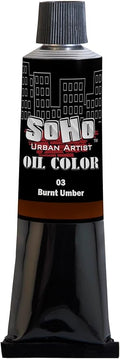 Soho Urban Artist Oil Paint - Burnt Umber, 170 ml Tube - Best Valued Oil Colors for Painting, Excellent Pigment Load