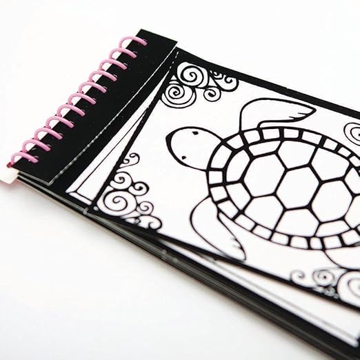 S&S Worldwide Velvet Art To Go! 2 Spiral Bound Coloring Books w/Perforated Cardstock Pages, Fuzzy, Felt, Great for Travel: Planes, Cars, Backpacks, 20 Different Projects Total, Kids & Adults, 4"x6".