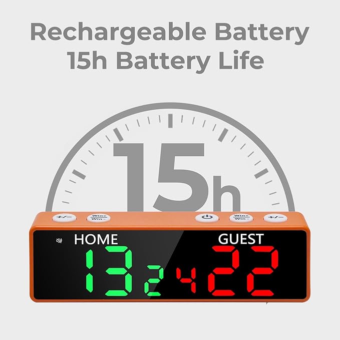 Mini Digital Scoreboard - Portable Tabletop Scoreboard for Games, Wireless Battery Powered Electronic Scoreboard with Buzzer, Score Keeper for Ping Pong/Cornhole/Basketball/Volleyball