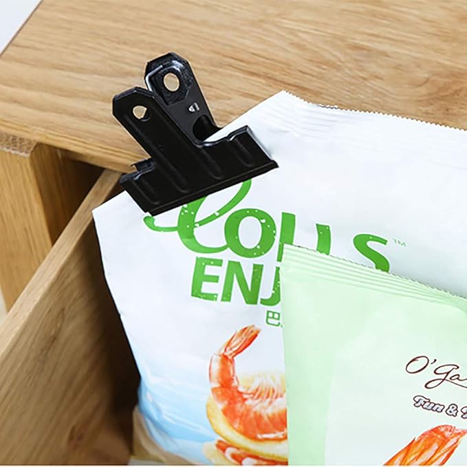Coideal Black Large Bull Clips Thickened, 10 Pcs 3 Inch Long Metal Binder Paper Clip Clamps for Office Kitchen, Drawing Board, Art Crafts (77 mm)
