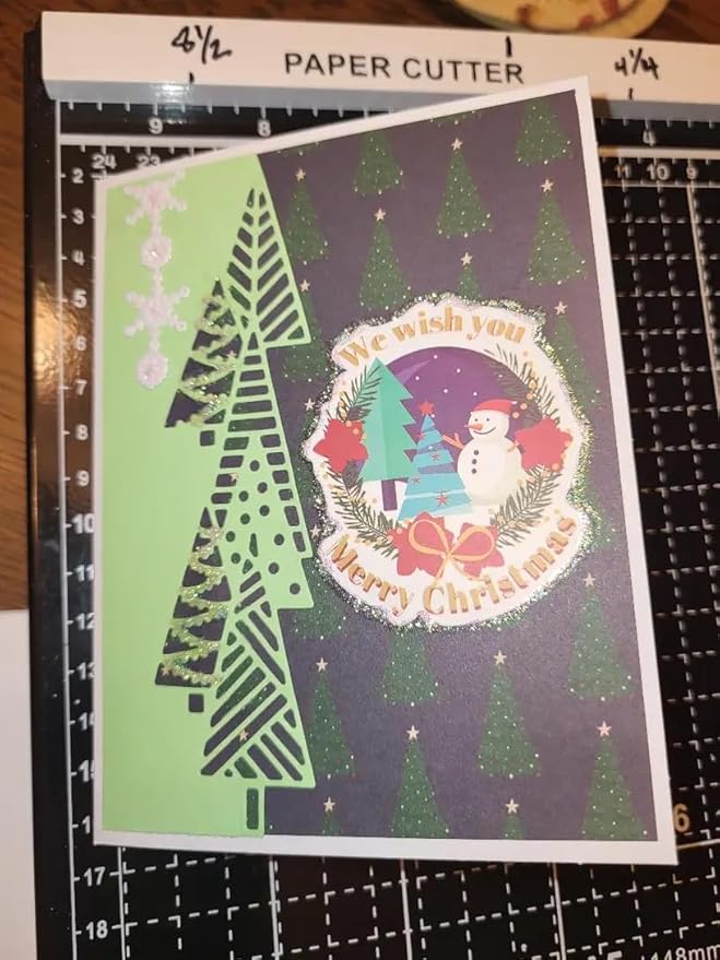 Lapoo Festivals Metal Cutting Die for Scrapbooking - Durable, Cut Stencils for DIY Scrapbook Photo Album Decorative Paper Card, Card Making Supplies, Embossing (Half Christmas Tree 5.2 x 1.4 in)