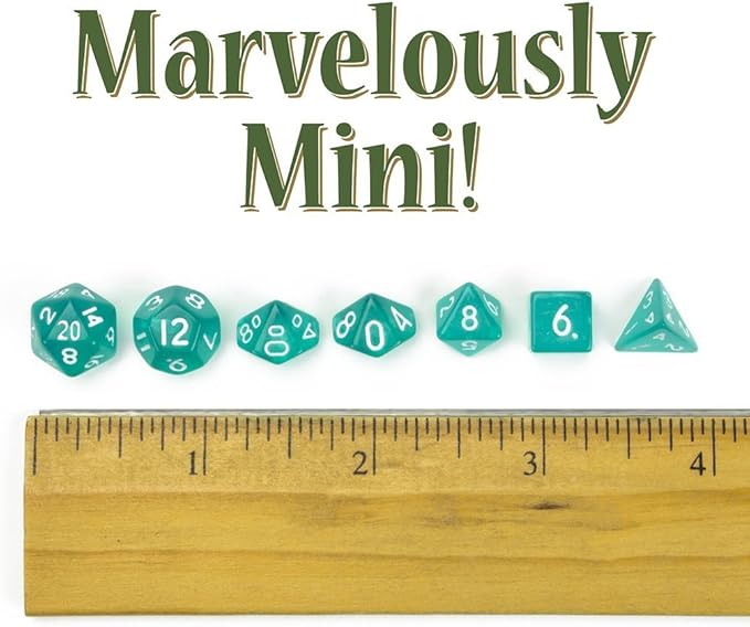 Wiz Dice Mini DND Dice Set - 140 Pieces Total (20 Sets of 7 Dice in Unique Colors) & Storage D&D Bag-Polyhedral Role Playing Dice - Perfect DND Accessories for TTRPG Dice - Hafling's Haversack