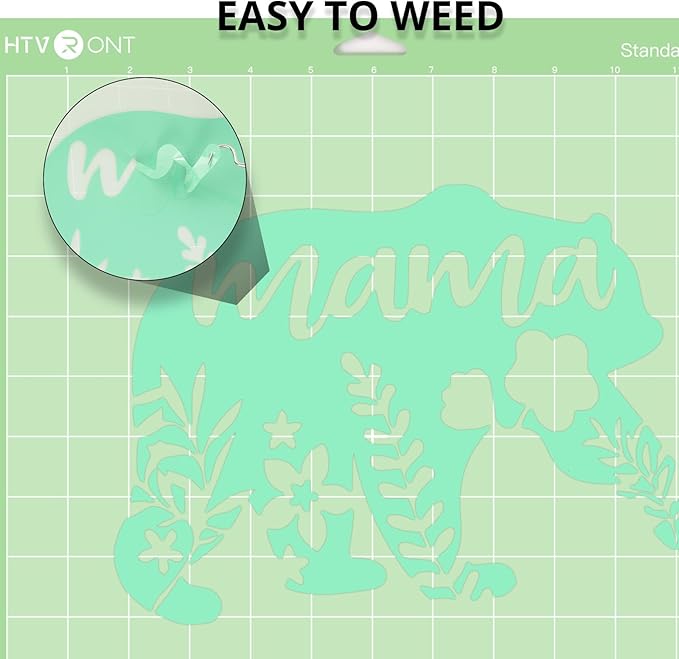 HTVRONT Mint Permanent Vinyl for Cutting Machine,12 Pack Permanent Bundle,10 Mint Vinyl Sheets 12" x 12" & 2 Transfer Tape Sheets for Party Decoration, Sticker, Craft Cutter, Car Decal (Glossy)