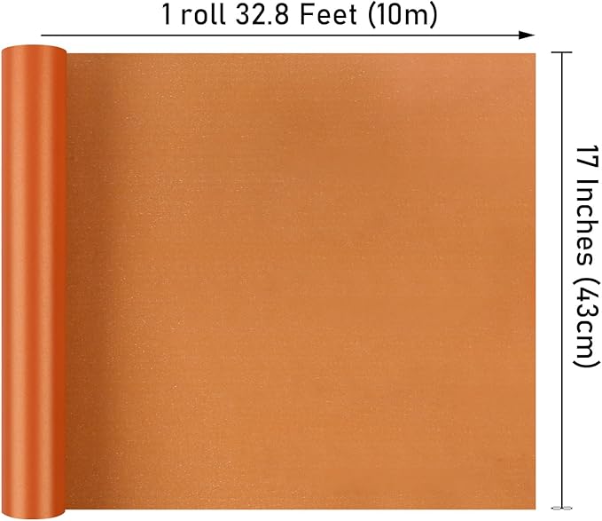 NESCCI Orange Matte Wrapping Paper,Solid Color Pearly-Lustre Paper,Gift Wrapping Paper,Perfect for Wedding,Valentine's Day,Birthday, Christmas,Baby Shower,DIY Bouquet (17 Inches X 32.8 Feet)