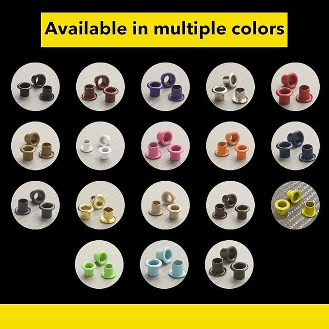 Kydex Rivets Eyelets, 8-8 1/4" Multicolored Grommet Eyelets for Tactical Holster Making, Knife Sheath Crafting, Fasteners for Custom DIY Kydex Projects (Set of 50)