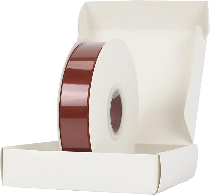 HUIHUANG Satin Ribbon 1 inch Wide Rust Red Ribbon for Fall Wedding 50 Yards Double Face Silk Satin Ribbons for Crafts Christmas Tree Decor Gift Wrapping Bows Bridal Floral Bouquet Invitation Card