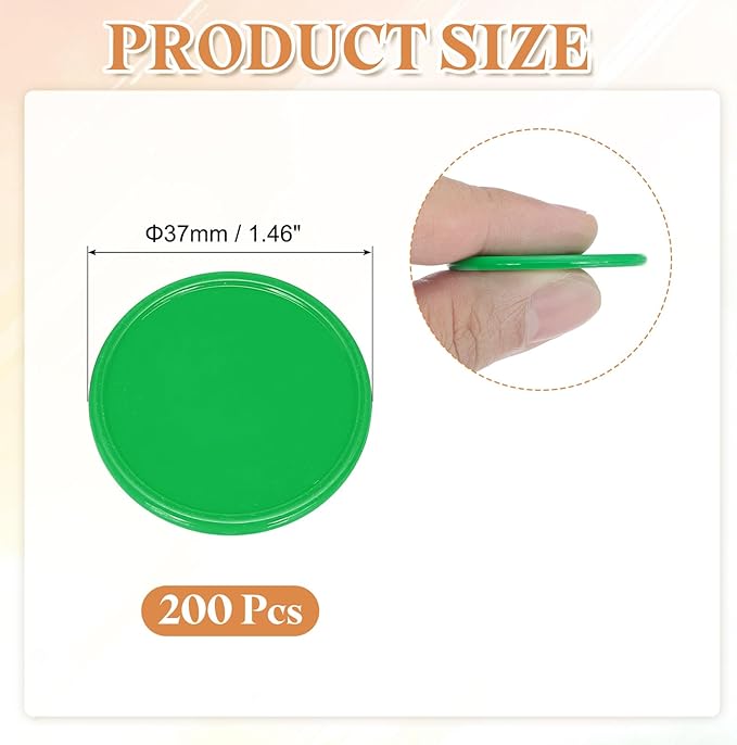 uxcell Plastic Poker Chips, Learning Counters Counting Counters Disk Marker Opaque Game Token for Game Play Math Counting
