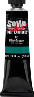 Soho Urban Artist Oil Paint - Phthalo Turquoise, 50 ml Tube - Best Valued Oil Colors for Painting, Excellent Pigment Load