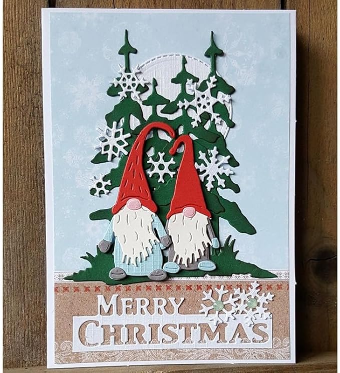 Metal Cutting Dies DIY Embossing Stencil Template Scrapbooking Card Making Mold Photo Album Arts Crafts Tools (Christmas Doll Set-6.3x8cm)