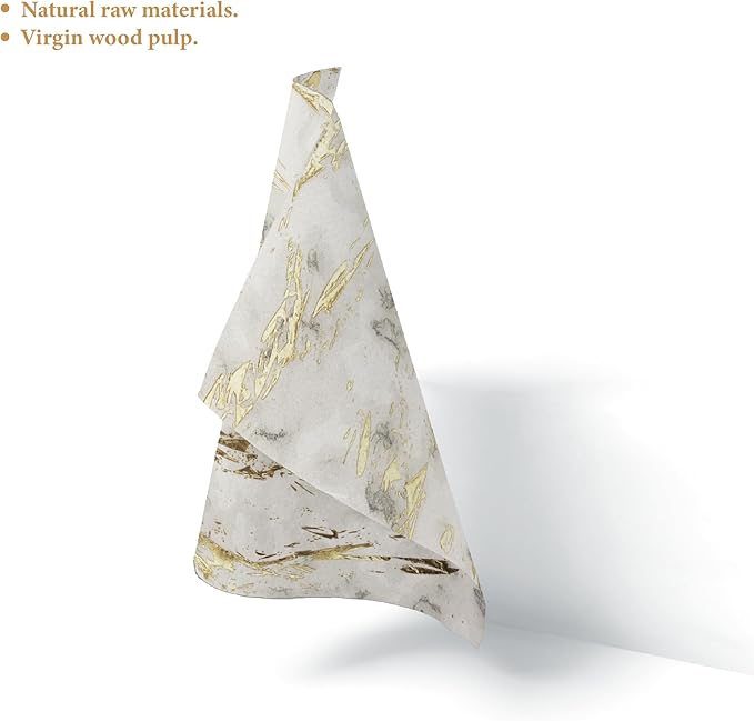 80-Pack Napkins Disposable Paper Towel Cocktail Dinner Party Decoration, Gold Splash