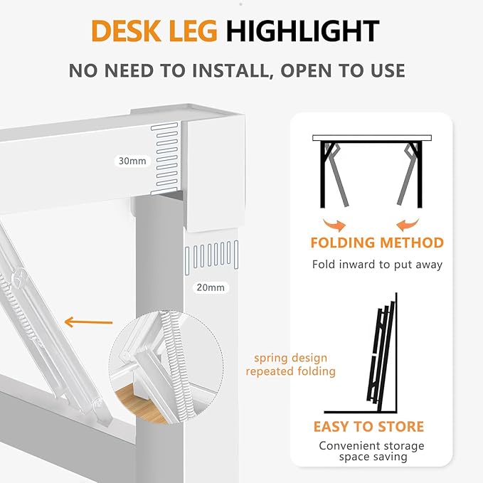 31.5 Inch Foldable Desks for Small Spaces,Foldable Desk No Assembly,Small Table for Bedroom,Rustic Brown.