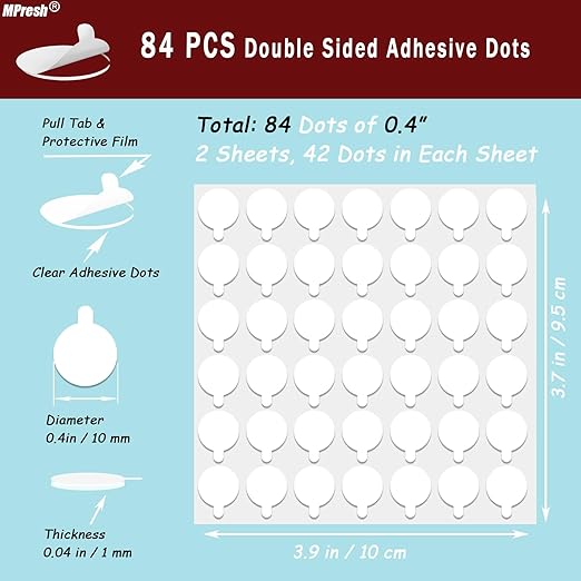 Strong Adhesive Dots Double Sided, Clear Museum Putty, Sticky Tack Glue Removable Mounting Putty for Wall Hanging, Crafts, Balloons, Poster, Museum, Decorations
