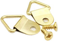 100 Pack Small Triangle Ring Steel Picture Hangers with Screws Picture Frames Picture Hang Solutions for Hanging Clock Paintings Artwork Picture Frame Hook Photos(Gold)
