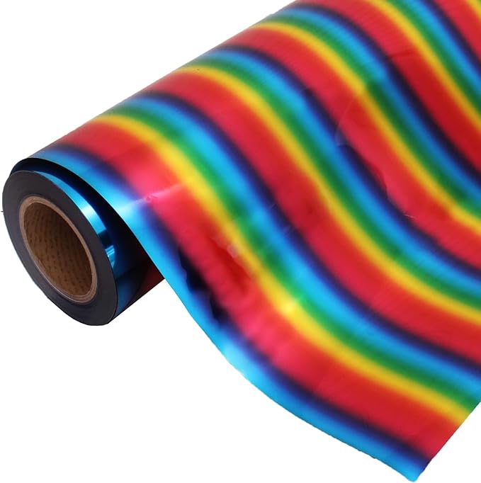 3 Yard x 20" Wide Threadart Rainbow Metallic Foil Heat Transfer Vinyl Film HTV | Compatible with Venture Explore and Maker, Silhouette Cameo, & Large Format Cutters