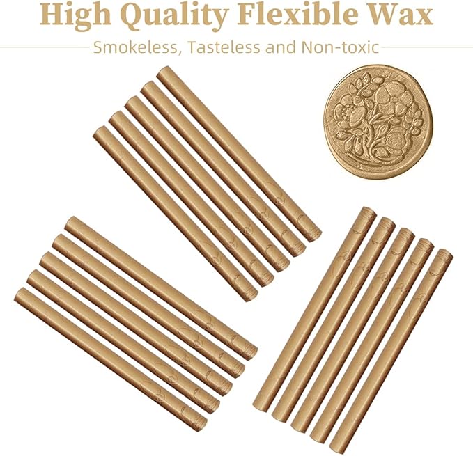 Wax Seal Sticks, Afobby 15 Pieces Glue Gun Sealing Wax Sticks for Wax Seal Stamp, Brown Wax Sealing Sticks for Wedding Invitations, Cards, Envelopes