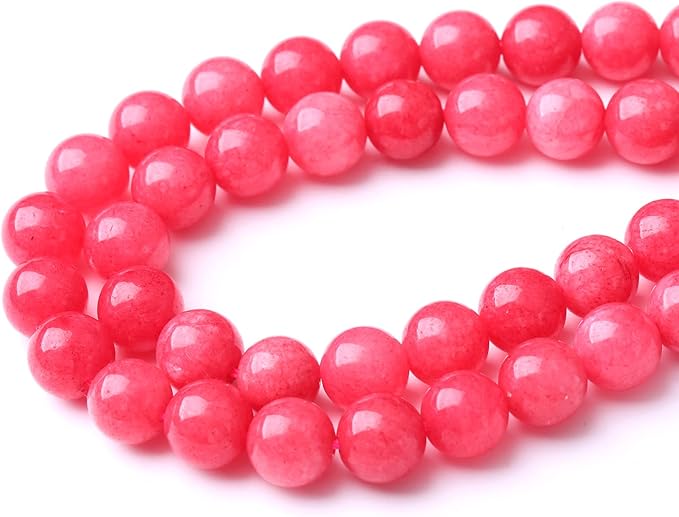 60PCS 6MM Natural Red Rhodonite Jade Stone Beads Round Loose Stone Beads for Jewelry Making DIY Energy Stone Healing Power Bracelet 15"