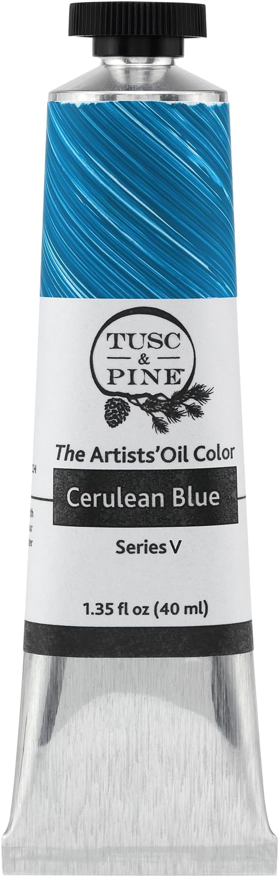 Tusc & Pine Artist Oil Paint - Cerulean Blue, 40 ml, Non-Yellowing, Rich & Creamy Consistency, Maximum Pigment Load, Small Batch Milled Oil Paints Made in the USA for Professional Artists