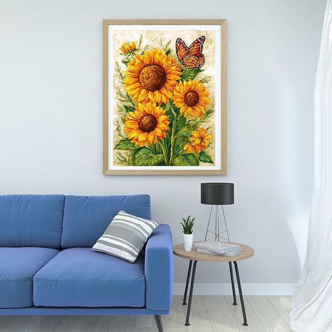 Moohue 14ct Counted Stamped Cross Stitch Kits for Adults Flowers Printed Cross Stitch Patterns Art Crafts Cross Stitch Supplies (Flowers 12)