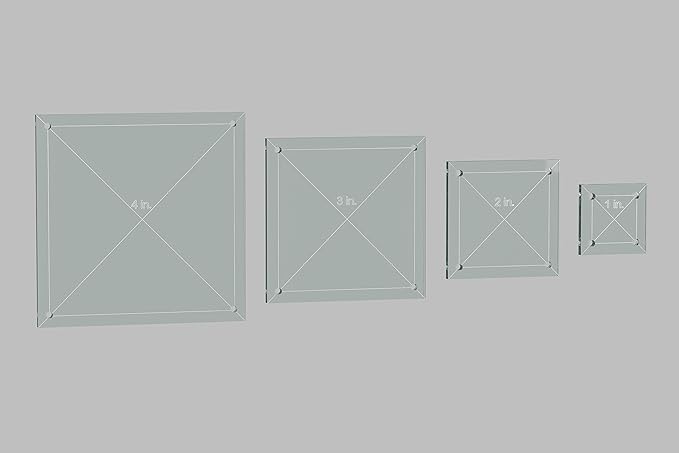 Hexagon, Circle, and Square Acrylic Quilting Templates - 12 Pieces with 4", 3", 2", 1" Sizes - 1/4" Seam Allowance - Durable Clear Acrylic for Quilting, Patchwork, Sewing, & DIY Projects