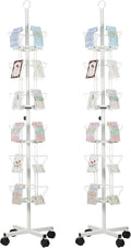 PATIKIL 2Pack 6 Tier Rotating Greeting Card Rack, Metal Spinning Greeting Card Display Stand Portable Postcard Rack Holder Organizer for Postcard Sticker Photo Desk Book Stamp, White
