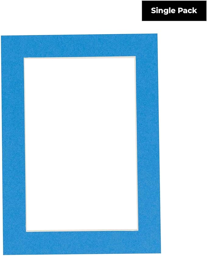 11x14 Mat for 8.5x11 Photo - Precut Bay Blue Picture Matboard for Frames Measuring 11 x 14 Inches - Bevel Cut Matte to Display Art 8.5 x 11 Inches - Acid Free ONE MAT with Backing Board & Clear Bag