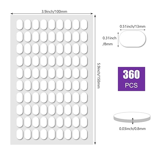360 Pcs Double Sided Sticky Dot, Sticky Tack Poster Stickers Round Clear Stickers, No Trace Poster Adhesive Putty Removable Waterproof Adhesive Dots for Festival Decoration Sticky Dot (0.31" X 0.51")