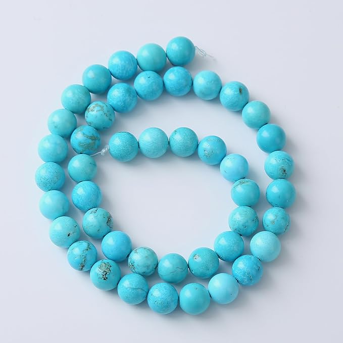 6mm 60pcs A+ Natural Blue Turquoise Beads Round Spacer Loose Stone Beads for Jewelry Making DIY Bracelet Necklace Accessories