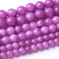 48PCS 8MM Purple Jade Beads Stone Beads Energy Healing Beads for DIY Jewelry Bracelet Necklace Making for Jewelry Making15Inch