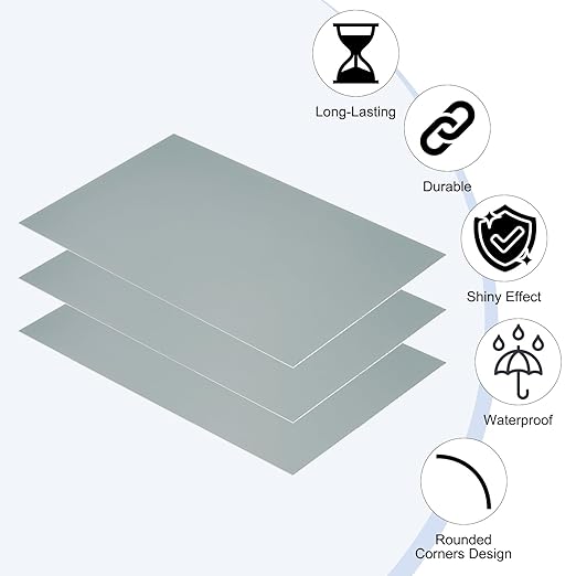 PATIKIL 5x8 Inch Anodized Aluminum Sheet Metal, 15Pcs Laser Plates Engraving Blanks 0.5MM Thin Rectangle for Crafting DIY House Laser Engraving, Gray