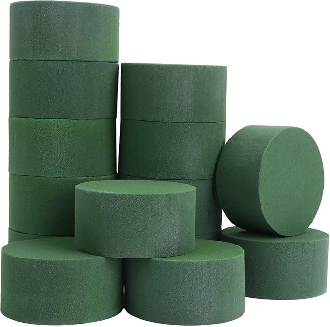 LOMIMOS 20PCS 3''Round Floral Foam Bricks,Wet Florist Floral Foam Block Flower Arrangement Supplies for Wedding Aisle Flowers Party Craft Project Spring Decoration
